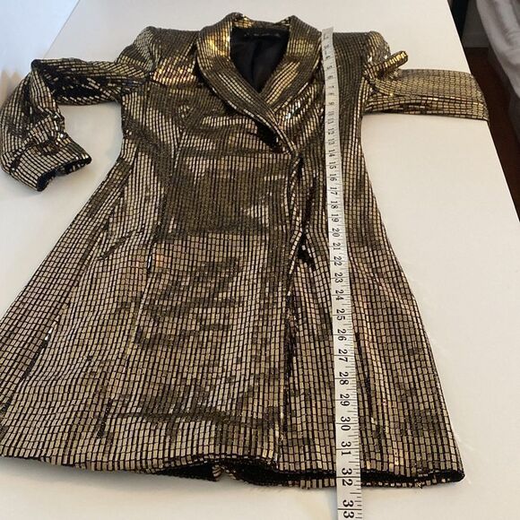 Zara Gold Metallic Sequin Blazer Dress XS - Picture 12 of 16